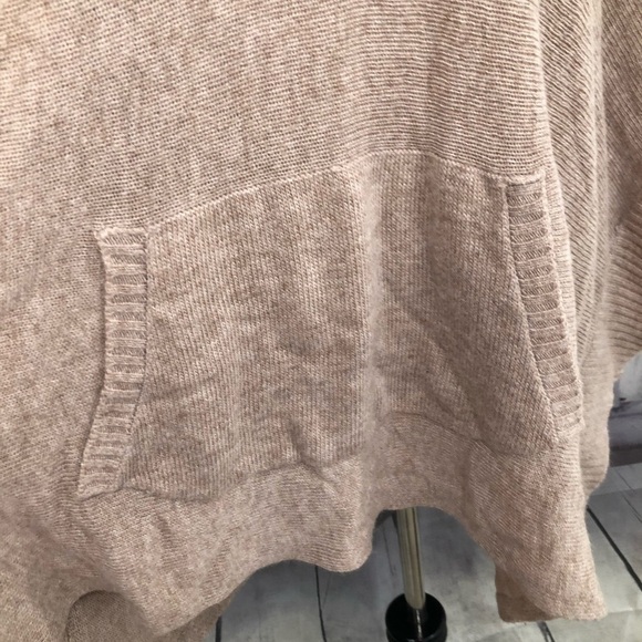 Love Stitch Small Poncho Sweater Cap Pocket Tan - Picture 7 of 13